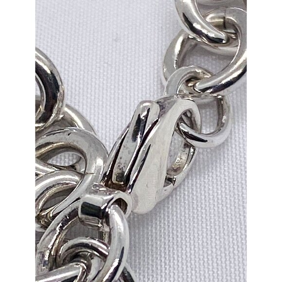 Tiffany & Co Sterling Silver Blank Heart Tag Charm Bracelet 7.75" - Picture 8 of 12